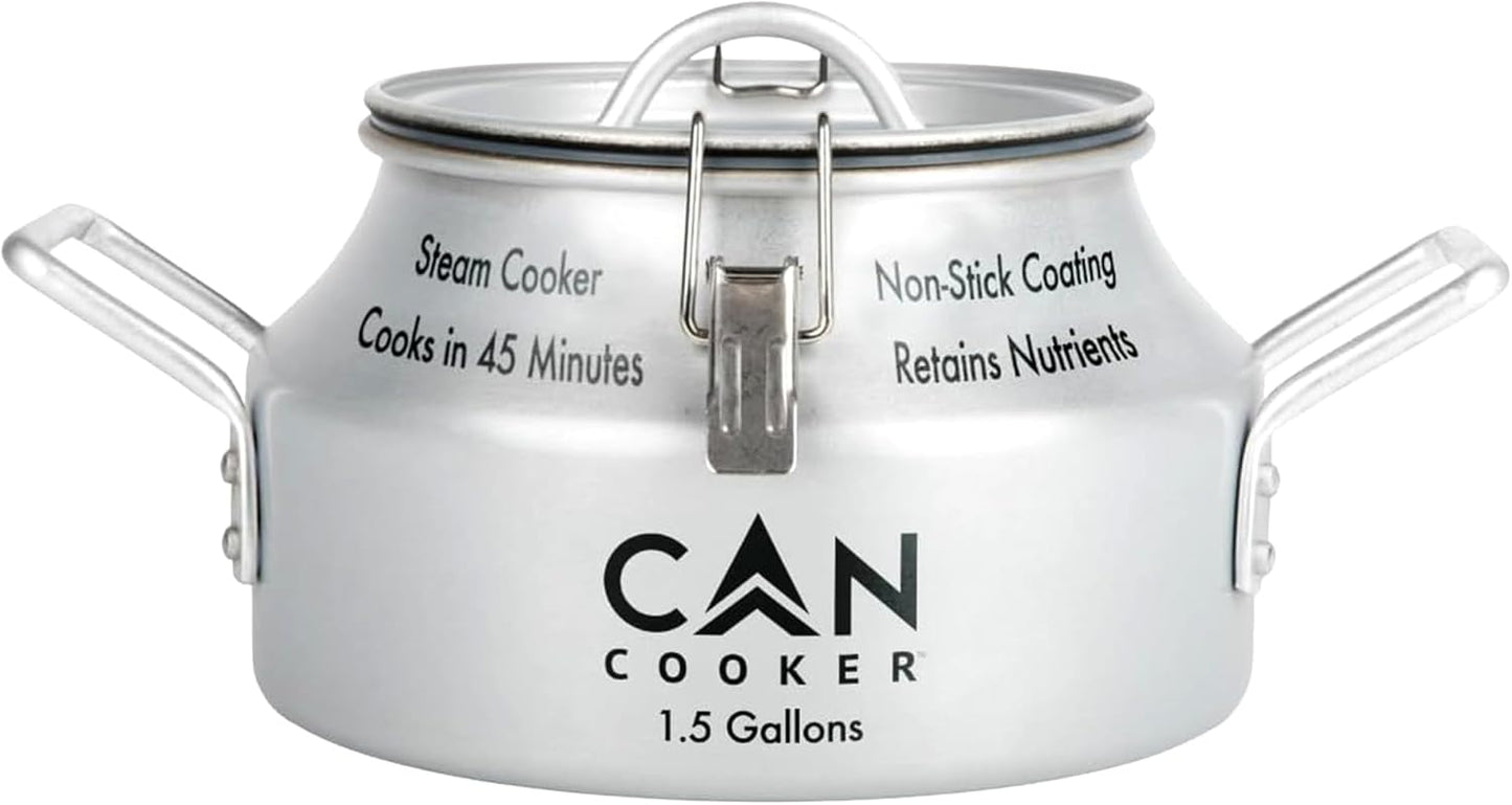CanCooker Companion 1.5 Gallon Convection Steam Cooker for Home and Camping | Silver 