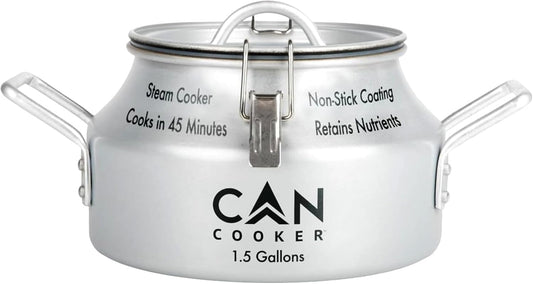 CanCooker Companion 1.5 Gallon Convection Steam Cooker for Home and Camping | Silver 