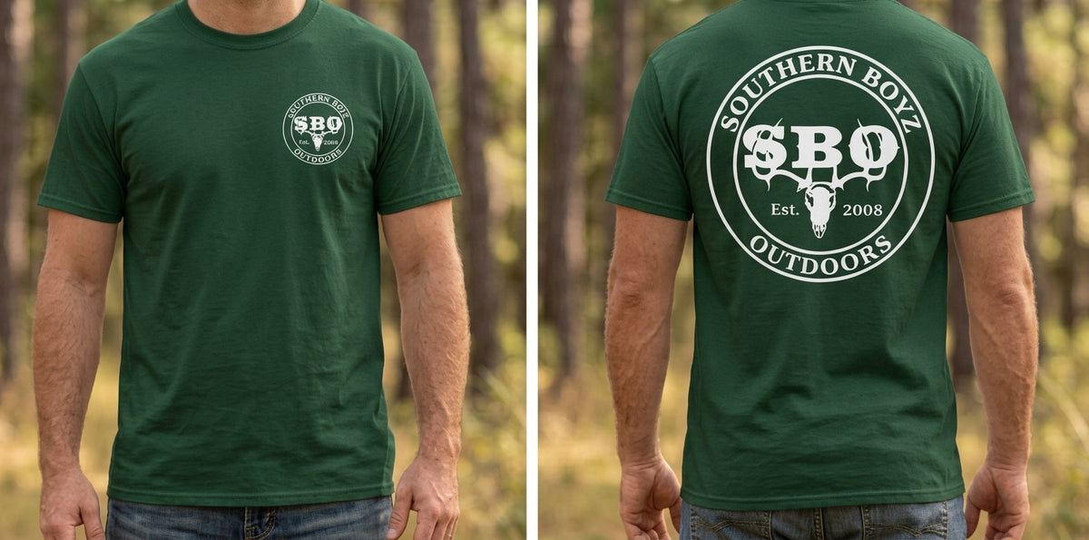 hunter green short sleeve t-shirt new round SBO logo