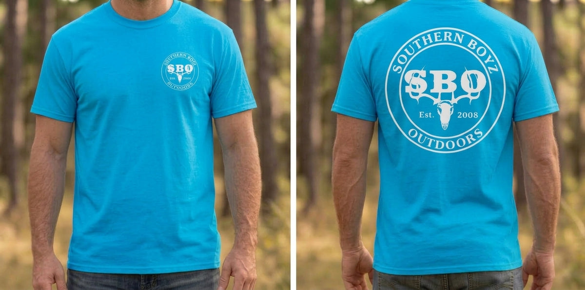 bright blue SBO T-shirt
