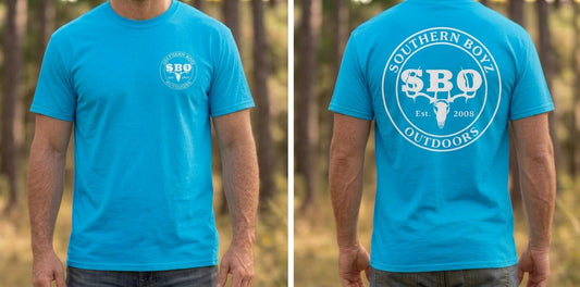 bright blue SBO T-shirt