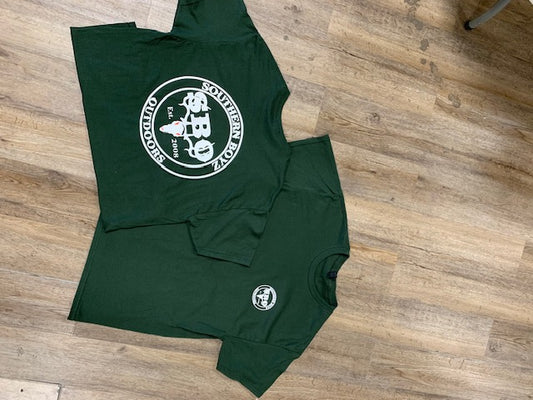 hunter green short sleeve t-shirt new round SBO logo