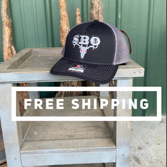 SBO BLACK & CHARCOAL LOGO HAT